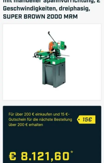 Kaltsäge Eisenkreissäge Pedrazzoli Super Brown 2000 MRM