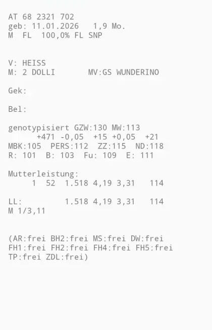 Genotypisiertes Stierkalb