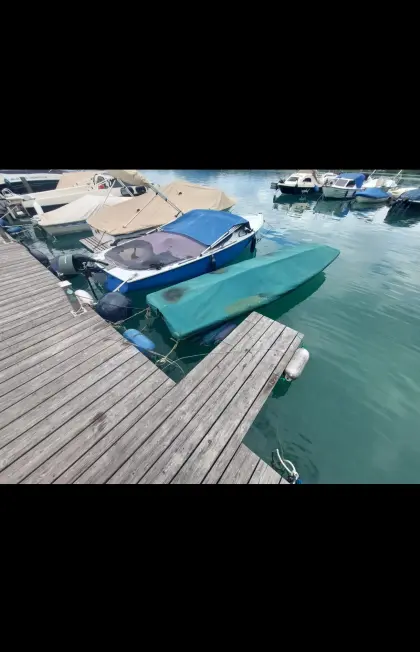 GFK Ruderboot, Angelkahn, ca. 4 m, inkl. Zubehör