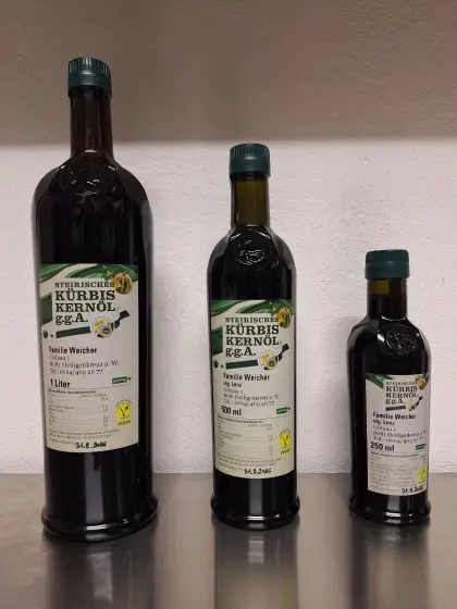 Kürbiskernöl g.g.a, Apfelsaft