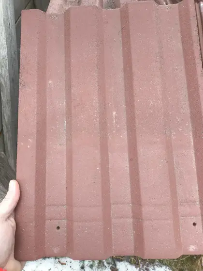 Dachziegel Eternit Strangfalz Farbe rotbraun