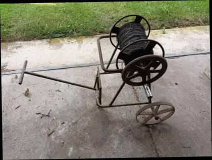 Spanndraht, Drahtrolle, Eisenwagen