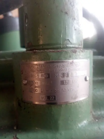Vakuumpumpe Westfalia RPS 800 Regelventil