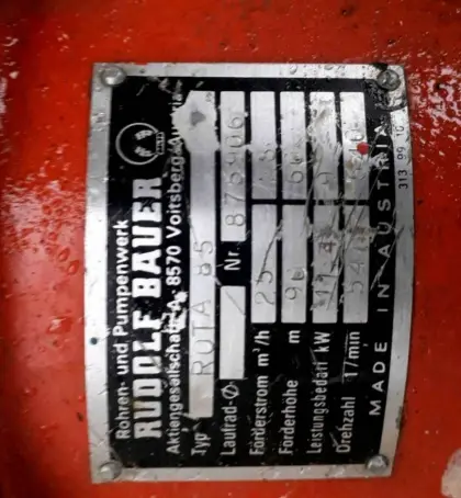 Bauer ROTA 85 Schneckenpumpe