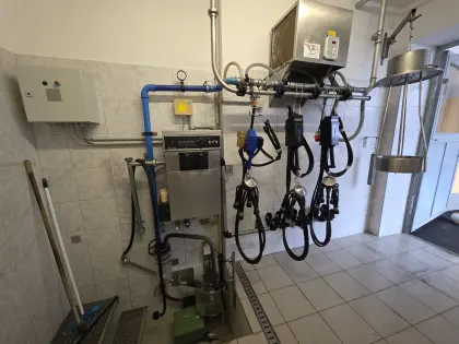 Melkmaschinen, Waschautomat, Milchkühler, Vakuumpumpe alles