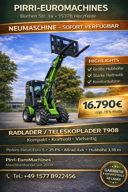 Radlader Teleskoplader 908T Perkins Hoflader