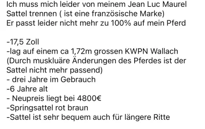 Brauner Springsattel Jean Luc Maurel
