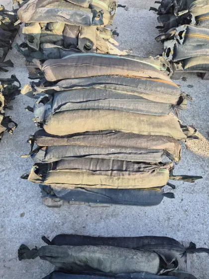 Silosandsäcke befüllt