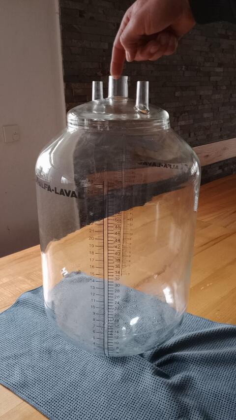Alfa-Laval Glas Sammelbehälter, Milchbalon, Milchmessung