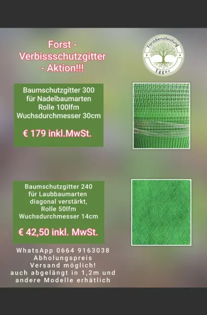 Verbissschutzgitter, Baumschutzhüllen