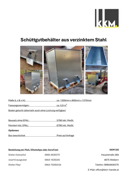 Schüttgutbehälter/Saatgutbehälter/Schüttgutcontainer