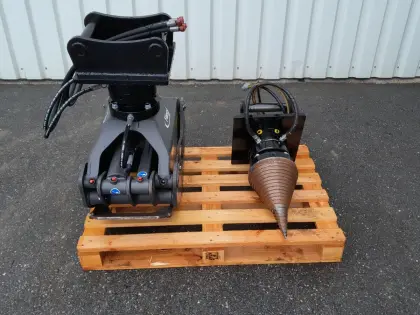 Baggerzange Sortiergreifer Kegelspalter Bagger