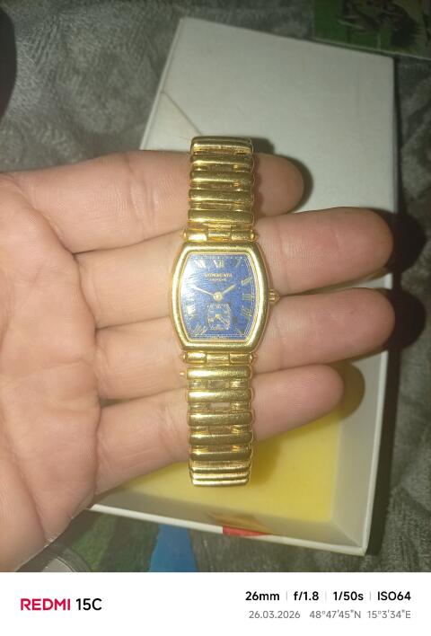 18 Karat vergoldete Damen Uhr gebraucht