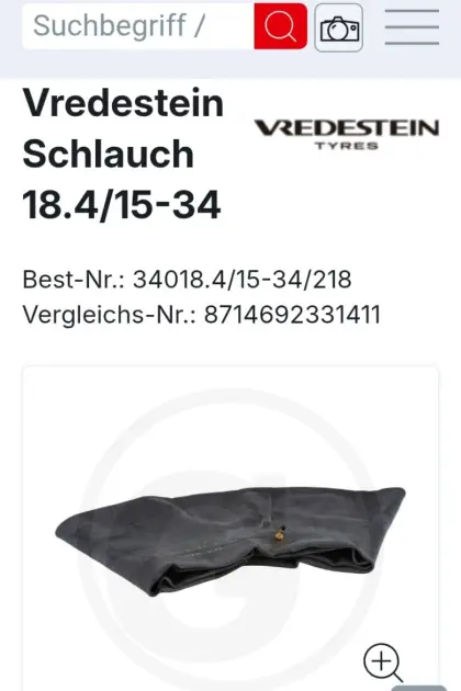 Reifenschlauch für 460/85-34 bzw. 520/70-34