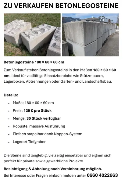 Betonsteine Legobetonsteine