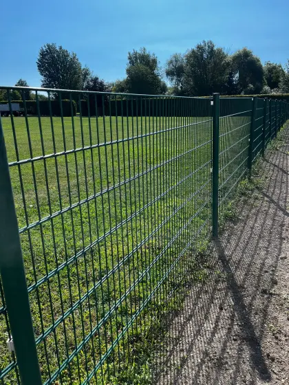 Brix Doppelstabmattenzaun moosgrün, inkl. Türen und Steher