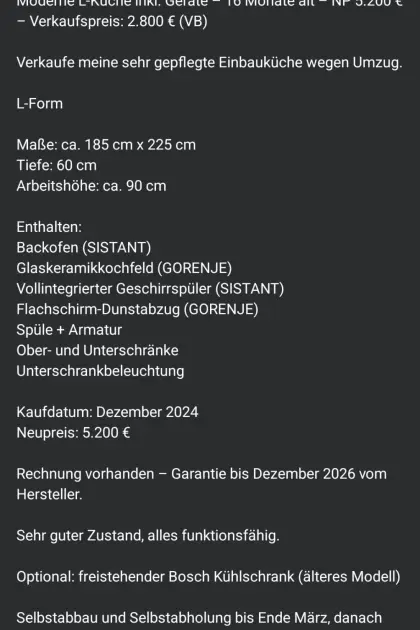Küche neuwertig