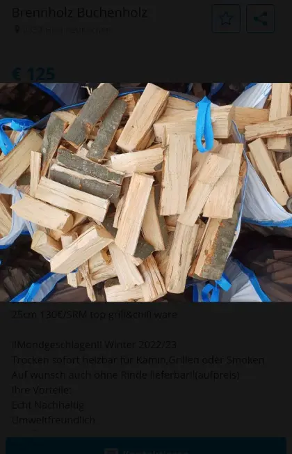 Buchenholz 33 cm