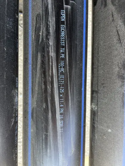 PE Druckwasserrohre ca. 90 m Durchmesser 125 mm x 11,4 mm Wand