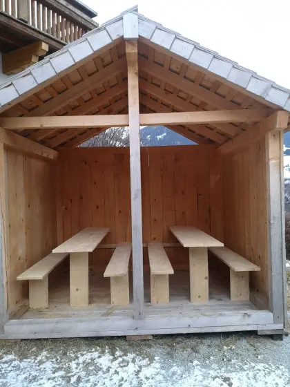 Holzschindeln aus Fichte und Lärche, Unterstand und Hütte