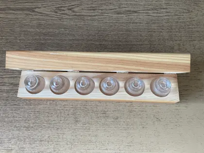 Holz Schnapsbar mit 6 Gläsern