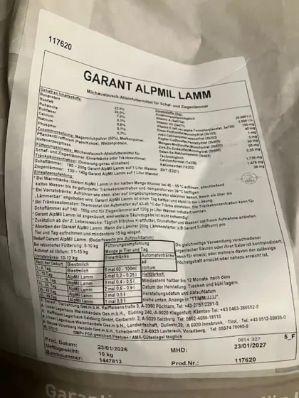 Lämmermilch Alpmil Schaf Alleinfuttermittel