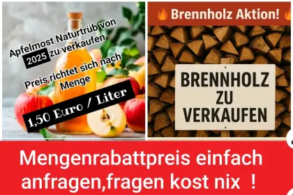 Brennholz und Apfelmost