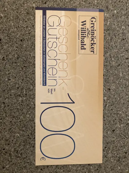 € 100,- Greinöcker & Willibald Gutschein