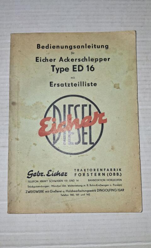 Trecker Betriebsanleitung, Ersatzteilliste Original