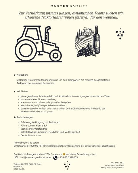 Traktorfahrer Weinbaubetrieb