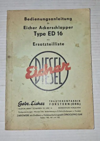 Trecker Betriebsanleitung, Ersatzteilliste Original