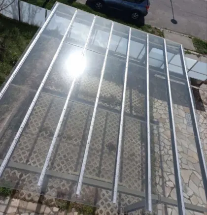 Stahlcarport, verzinkte I-Träger, Glas TVG