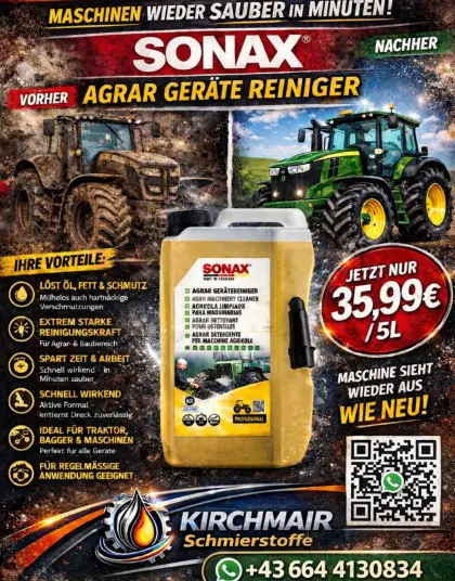 SONAX Agrar Geräte Reiniger – kraftvoll & effektiv – lagernd