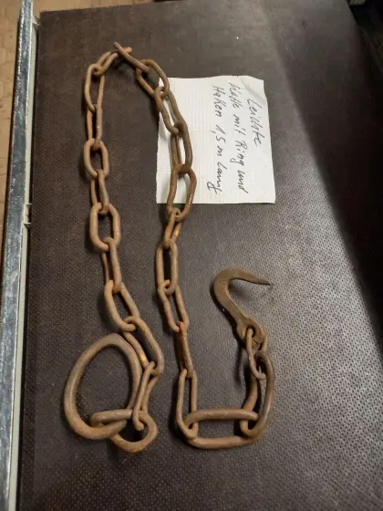 Kurze leichte Kette mit Haken und Ring