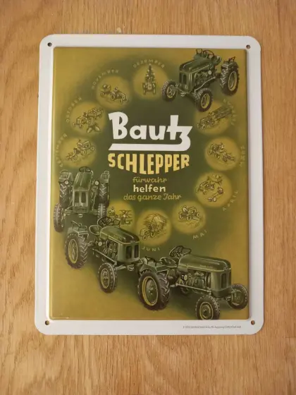 Blechschild Bautz Schlepper 15 x 20 cm