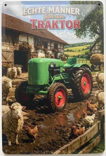 Blechschild 30 x 20 cm Echte Männer fahren Fendt Traktor