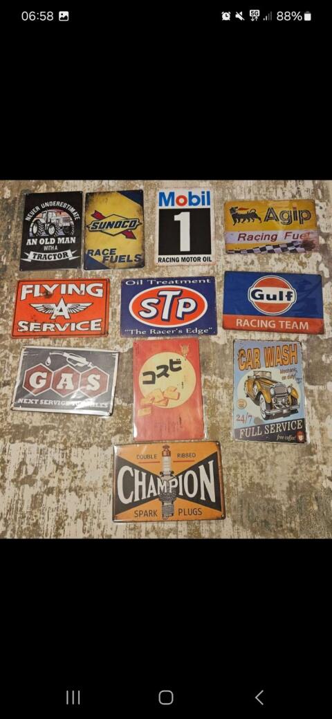 Blechschilder Garage Deko Werbung Konvolut Kein Email