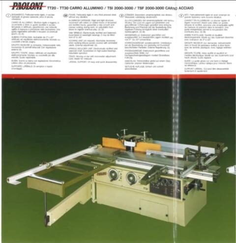 Formatkreissäge Paoloni TT30 mit Fräse