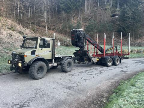 Rückewagen, Holztransporter, Kurzholz, Forstanhänger