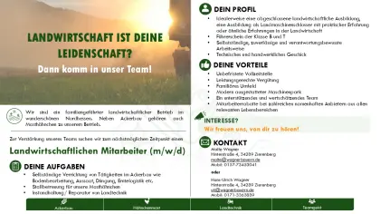 Landwirtschaftlicher Mitarbeiter - Wir suchen Verstärkung!