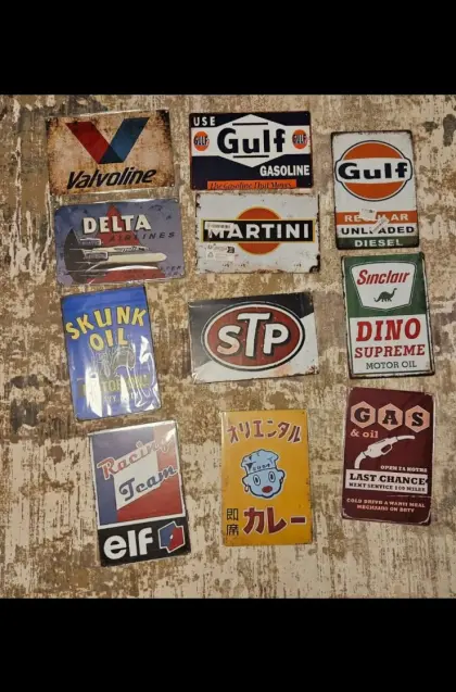 11 Blechschilder Garage Deko Werbung Konvolut