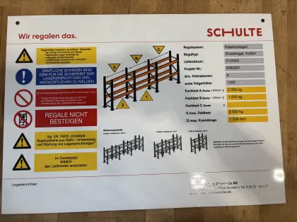 Palettenregal Schulte mit Überdachung für den Außenbereich