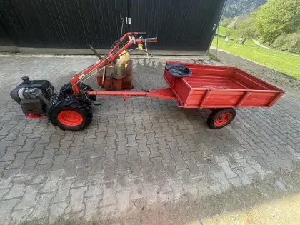 Köppl 512 mit Schneefräse, Schneeschild, Anhänger, Motormäher