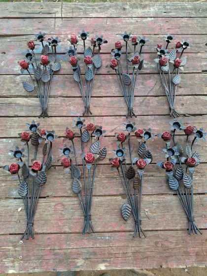 8x Rosen Kerzenhalterung