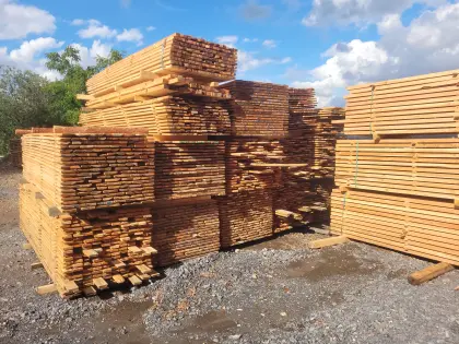 Besäumte Lärchenbretter, 24 mm, unsortiert, getrocknet, Bauholz