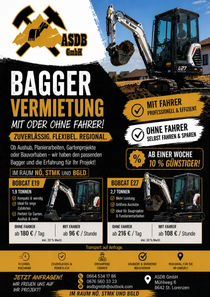 Baggervermietung