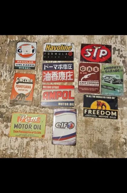 11 Blechschilder Garage Deko Werbung Konvolut