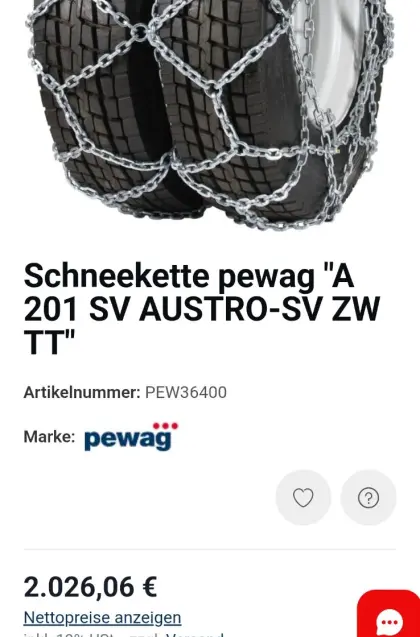 Schneekette pewag "A 201 SV AUSTRO-SV ZW TT