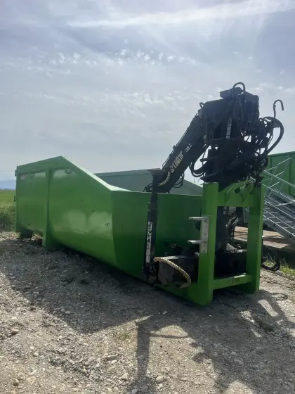 Abrollcontainer mit Kran zu verkaufen, Loglift F115 Z80A