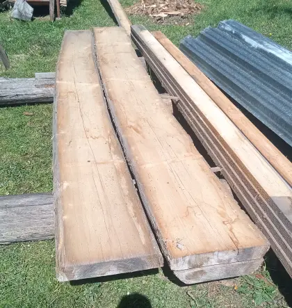 Tannen-Pfosten, Tischplatte, Bank